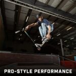 Mongoose Rise 110 Elite Freestyle Stunt Trick Scooter, Lightweight Alloy Deck & Heavy-Duty Frame Up to 220 lbs., Bike-Style Grip, Wheel Pegs Included, Grey/Orange