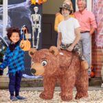 One Casa Inflatable Costume Adult,Blow up Ride Bear Suit,Halloween Costumes for Men Women (72INCH,With Hat)