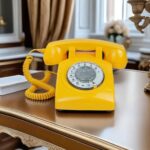 Corded Retro Phone, TelPal Landline Telephone with Old Fashion Rotary Dial Keypad, Decorative Classic 80s Antique Vintage Phones for Gift