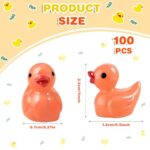 100 Pcs Mini Resin Ducks Tiny Ducks Miniature Duckies Bulk Figures for Garden Micro Landscape Home Prank Game Micro Landscape Aquarium Dollhouse Ornament DIY Handmade School (Orange)