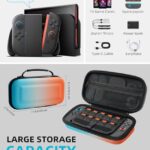 TiMOVO Carrying Case for Nintendo Switch 2 (2025), Large Capacity Protective Hard Shell Portable Travel Case Pouch for Switch 2, with 10 Game Card Slots and Pockets for Accessories,Gradient Orange