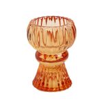Talking Tables Small Orange Glass Candle Holder for Candlesticks or Tea Lights | Decorative Table Decorations Indoor Outdoor Dining, Halloween Party Decorations, Home Decor, Boho-ORG-SMLCNDLHOLD