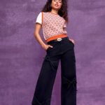 CIDER Sweater Vest Women Sleeveless Cropped Sweaters Cute Graphic Tank Tops Old Money Clothes Fall Outfits: Orange, M