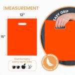 Merchandise Bags, Die Cut Handles, Strong, Durable, and Tear Resistant Bags Perfect for Retail, Boutiques, or Any Events, Different sizes and colors (Orange, 12×15 Inch (Pack of 100))