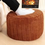 Asuprui Pouf Ottoman Round Ottoman Foot Rest Foot Stool Poufs for Living Room Bean Bag Chair Floor Pouf Storage Solution or Wedding