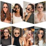 SOJOS Small Y2k Narrow Rectangle Sunglasses Womens Mens Retro 80s 90s Skinny Sunnies SJ1187, Silver/Orange