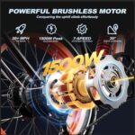 vefreedom Folding Electric Bike for Adults,Fast Ebike,20″ x4.0 Fat Tire Commuting Electric Mountain Bike,Step-Thru Bicycle?Orange