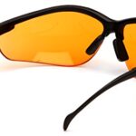 Pyramex Venture II Safety Eyewear, Orange Lens With Black Frame