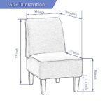 ALISH Accent Chairs Set of 2 Upholstered Living Room Chairs Armless Side Chairs Bedroom Chairs with Curved Backrest and Wooden Legs Orange