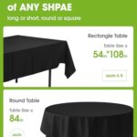 Pureegg Plastic Table Cloth Disposable 10 Pack, 54 x 108 Inch Table Cloths, Halloween Party Decorations, Summerween Decor, Halloween Tablecloths, Rectangle, Plastic Cover, Leakproof & Sturdy, Black