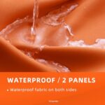 Waterproof Outdoor Curtain W52 x L84 – Grommet Top Sunlight Blocking Window Treatment Drapes Blackout Curtains for Home Bedroom Living Room Outdoor Patio Porch Pergola (Orange, 2 Panels)