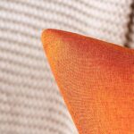 MIULEE Pack of 2 Decorative Outdoor Solid Waterproof Throw Pillow Covers Faux Linen Garden Farmhouse Cushion Cases for Summer Patio Tent Balcony Couch Sofa 18×18 Inch Bright Orange