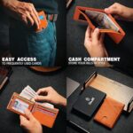 Zitahli Bifold Wallets for Men – Slim RFID Leather Credit Card Holder for 6-11 Cards, Minimalist Thin Wallet with ID Window & Cash Slot,Front Pockt Carteras Para Hombres, Birthday Gifts for Men