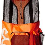TYR Big Mesh Mummy Backpack for Swim, Gym and Workout Gear, Black, 40-Liter Capacity