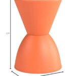 Modway Haste Contemporary Modern Hourglass Accent Stool in Orange