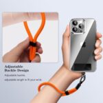 Yudaky Phone Lanyard, 2 Pack Adjustable Cell Phone Lanyard Hand Phone Wrist Strap with Tether Tabs for Smartphones (Orange)