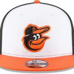 New Era Unisex-Adult MLB 9Fifty Team Color Primary Logo Adjustable Snapback Hat Cap One Size Fits All – Baltimore Orioles Black White Orange