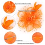 Orange Fascinators Hats for Women Tea Party Orange Vintage Hat Fascinator Headband Flower Hat Fascinator Hats Feather Headband Tea Party Accessories for Women Girls