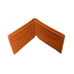 nxnworldwide Slim Bifold Wallet, Genuine Leather, Multiple Card Slots, Orange