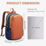 G4Free 15L Hiking Backpack Lightweight Small Travel Backpack Casual Daypack for Women Men Outdoor Campus, Orange