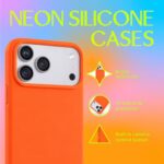 FELONY CASE for iPhone 17 Pro Max – Neon Orange Silicone Case, Soft-Touch & Matte Finish Liquid Silicone, Vibrant Color iPhone Case, 360° Shockproof Protective Cover, Anti-Scratch & Microfiber Lined