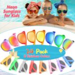 Kids Sunglasses Bulk Party Favors – 24Packs Boys Girls Sunglasses for Kids Age 3-8, Neon Sunglass with UV400 Protection, Goodie Bags Stuffers for Kid Birthday Party Supplies, End of Year Student Gifts