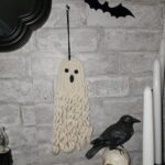 14 inch Handmade Cute Ghost Halloween Decor, Halloween Decorations Indoor & Outdoor Party, Fall Decor Hanging Ornaments for Home Front Door, Window, Wall, Yard, Tree, Car, Garage Door