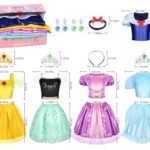 LIMIROLER 18 Pcs Princess Dress Up Clothes for Little Girl Role Play Costume Gift Set, Princess Dress Up Toys for Toddler Girls, Birthday Christmas Party Gifts for Girls Aged 3-6 Years Old