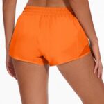 AugIris Athletic Running Shorts for Women with Zipper Pocket,Soft Lightweight Gym Workout Shorts with Mesh Liner Quick Dry Neon Orange