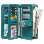 SENDEFN Wallets for Women Leather Credit Card Holder with RFID Blocking Large Capacity Wristlet