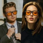 Joopin Square Sunglasses High Contrast Orange Lens Sun Glasses UV400 Protection Trendy Shades Women Men Black Frame Sunnies