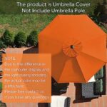 EliteShade USA 9FT Patio Umbrella Replacement Covers 8 Ribs Market Umbrella Canopy Cover (CANOPY ONLY) (Orange)