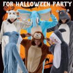 JUOLOET Unisex Adult Onesie Pajamas Shark Animal One Piece Snug Fit Halloween Costume Sleepwear Homewear ?Shark,Large?